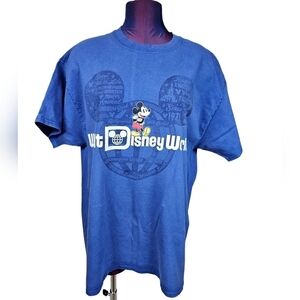 Disney Blue Walt Disney‎ World 4 Parks Mickey Mouse Tee-Shirt Size XL Unisex.